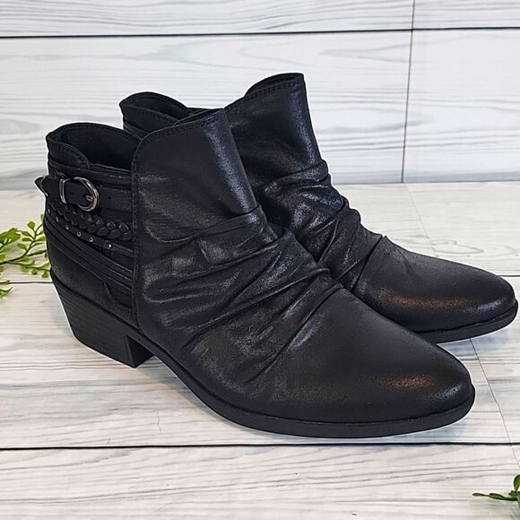 Baretraps Guenna Ruched Bootie In Black Womens Size 8.5M - Picture 1 of 11